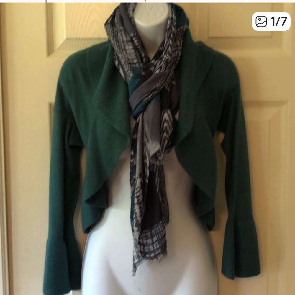 Hazel Forest Green Cropped Cardigan shrug
